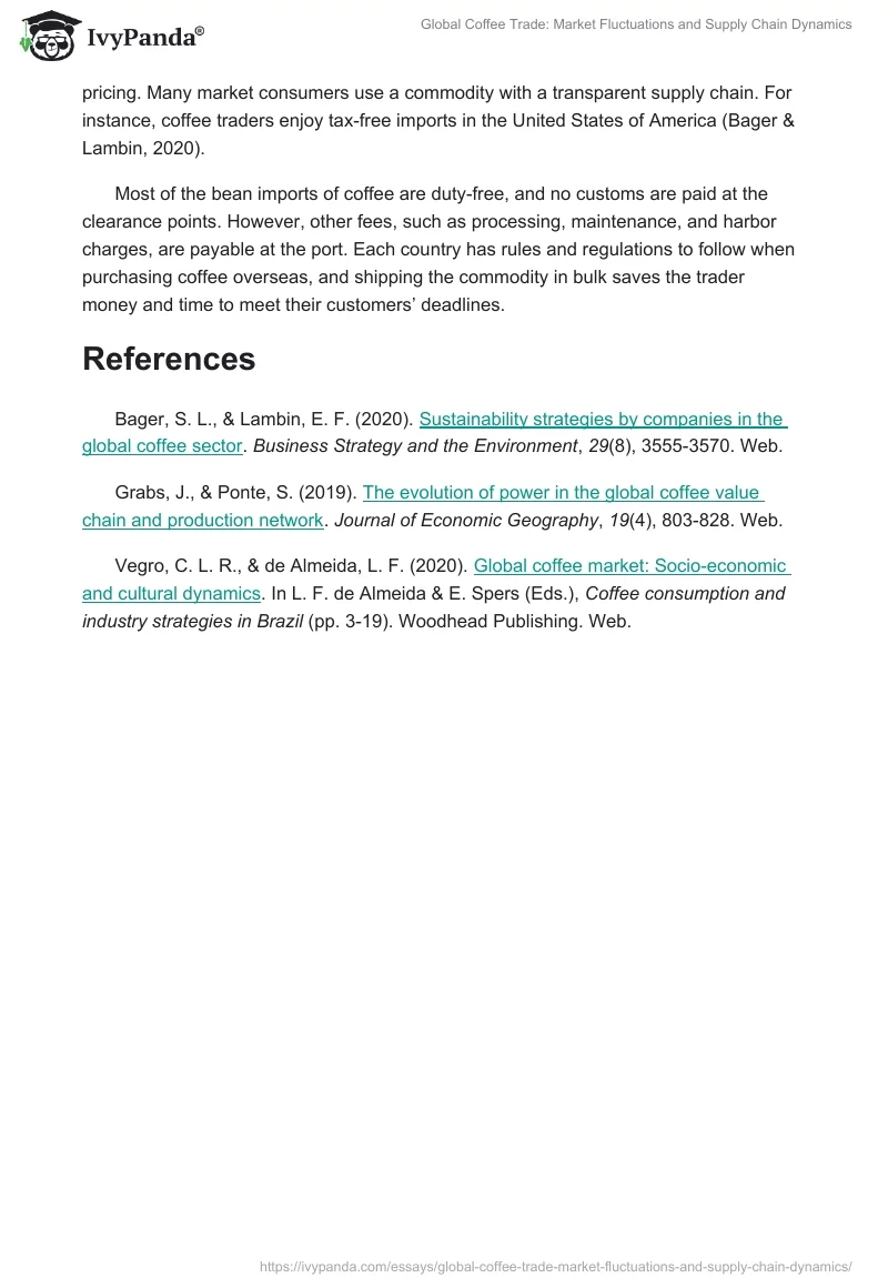Global Coffee Trade: Market Fluctuations and Supply Chain Dynamics. Page 2