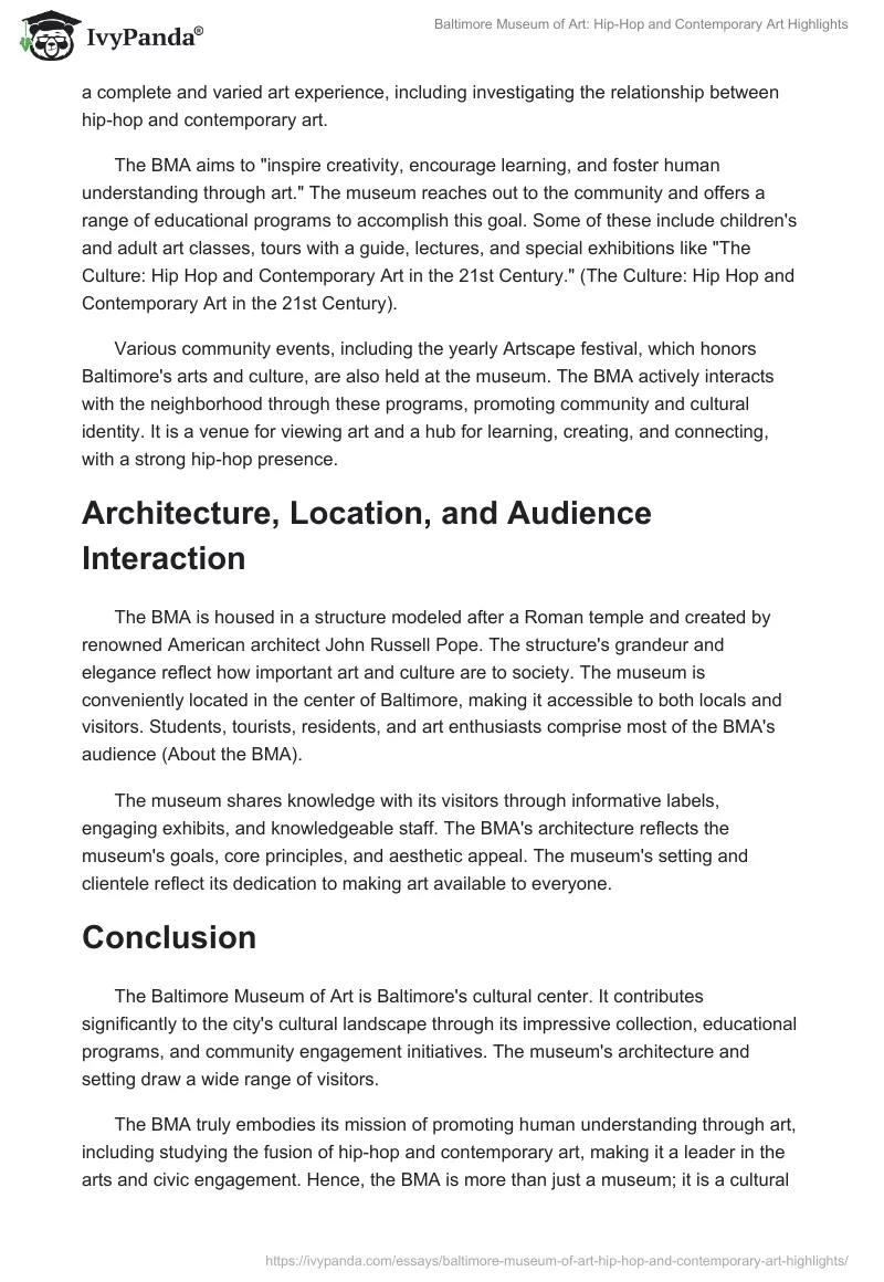 Baltimore Museum of Art: Hip-Hop and Contemporary Art Highlights. Page 2