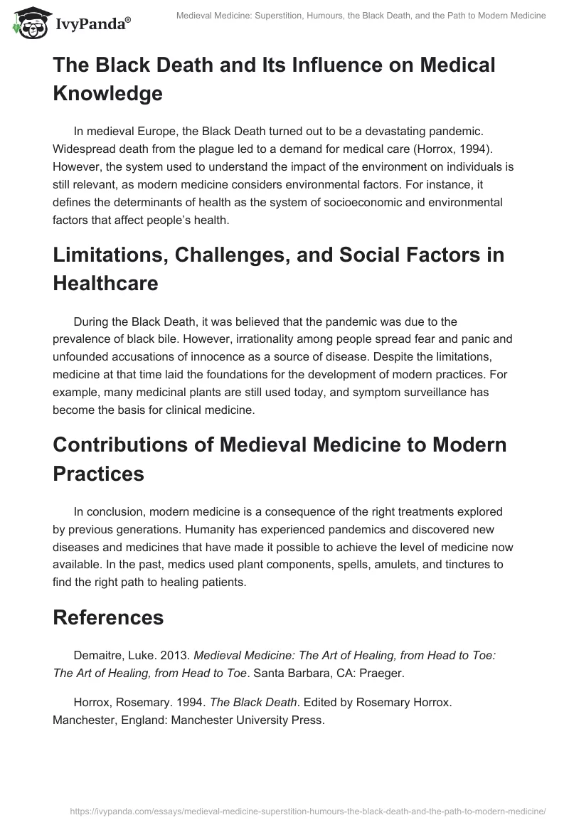 Medieval Medicine: Superstition, Humours, the Black Death, and the Path to Modern Medicine. Page 2