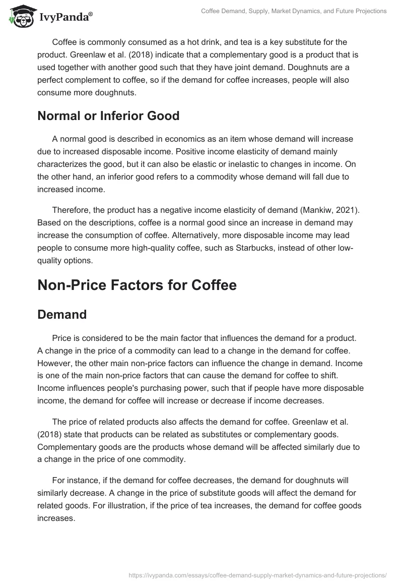 Coffee Demand, Supply, Market Dynamics, and Future Projections. Page 2