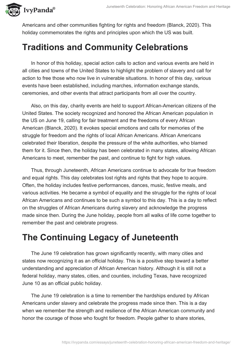 Juneteenth Celebration: Honoring African American Freedom and Heritage. Page 2