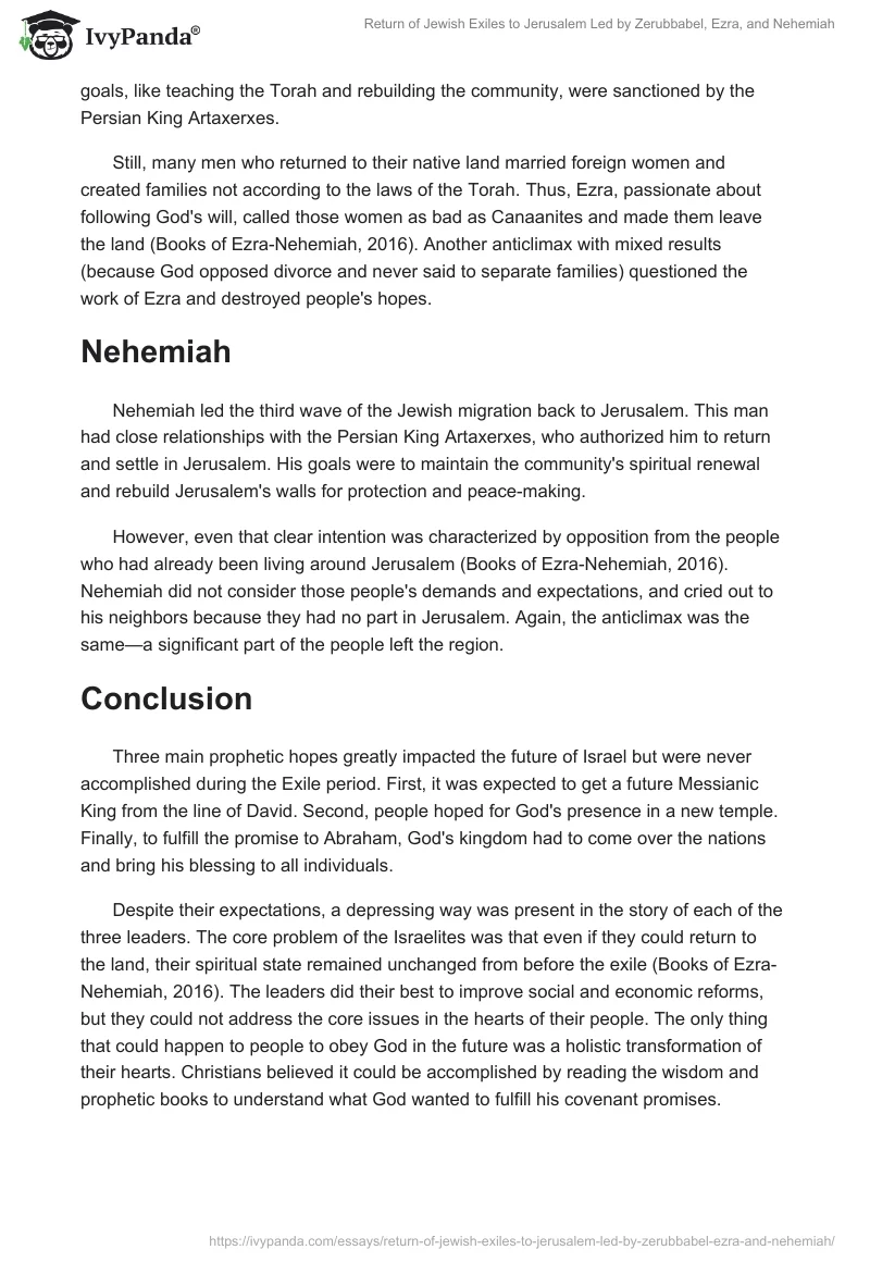 Return of Jewish Exiles to Jerusalem Led by Zerubbabel, Ezra, and Nehemiah. Page 2