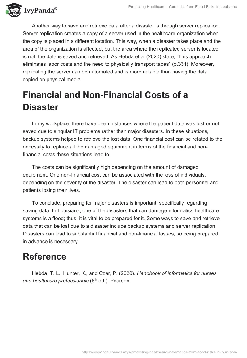 Protecting Healthcare Informatics from Flood Risks in Louisiana. Page 2