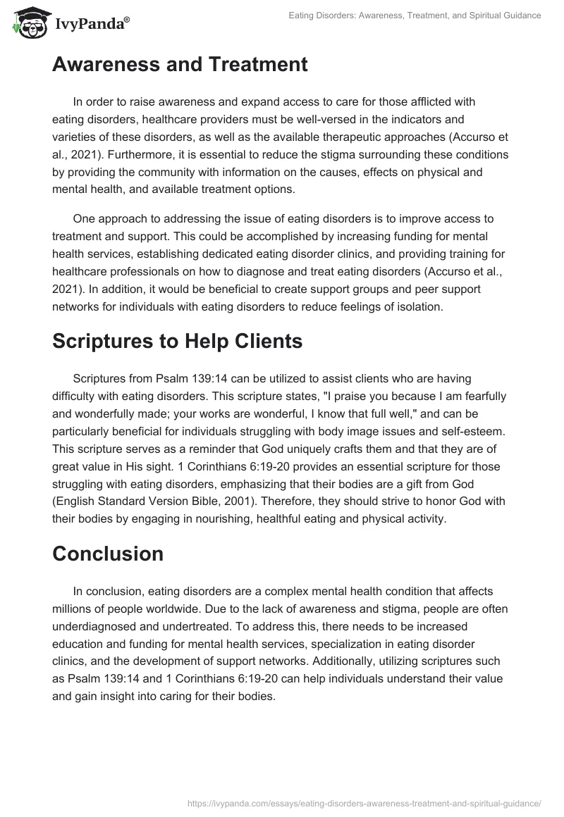 Eating Disorders: Awareness, Treatment, and Spiritual Guidance. Page 2