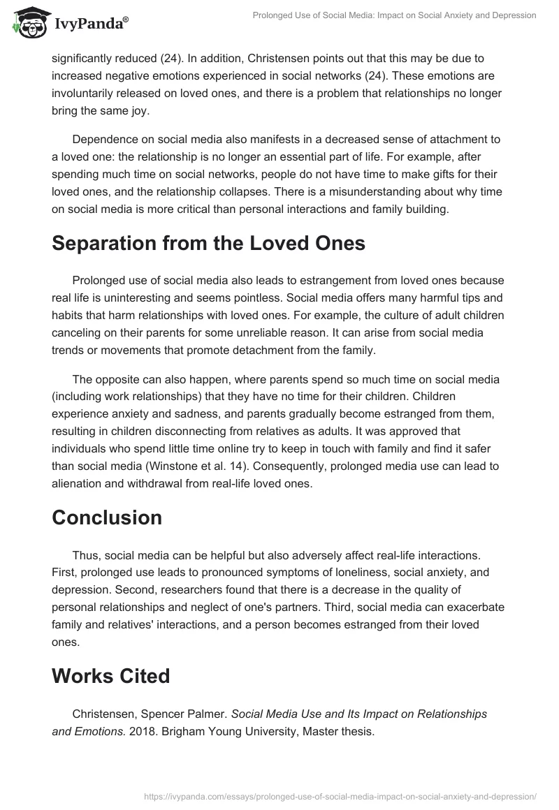 Prolonged Use of Social Media: Impact on Social Anxiety and Depression. Page 2