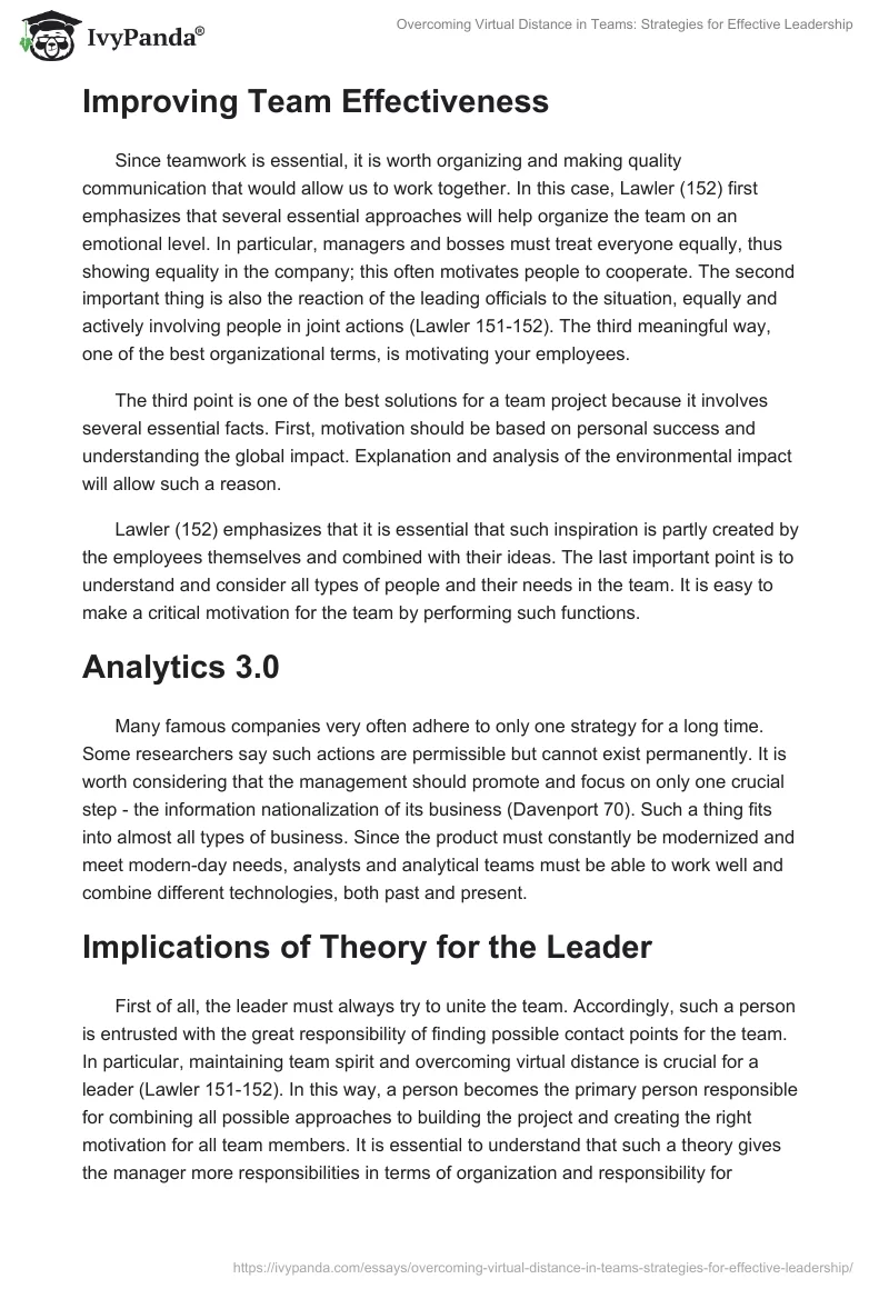 Overcoming Virtual Distance in Teams: Strategies for Effective Leadership. Page 2