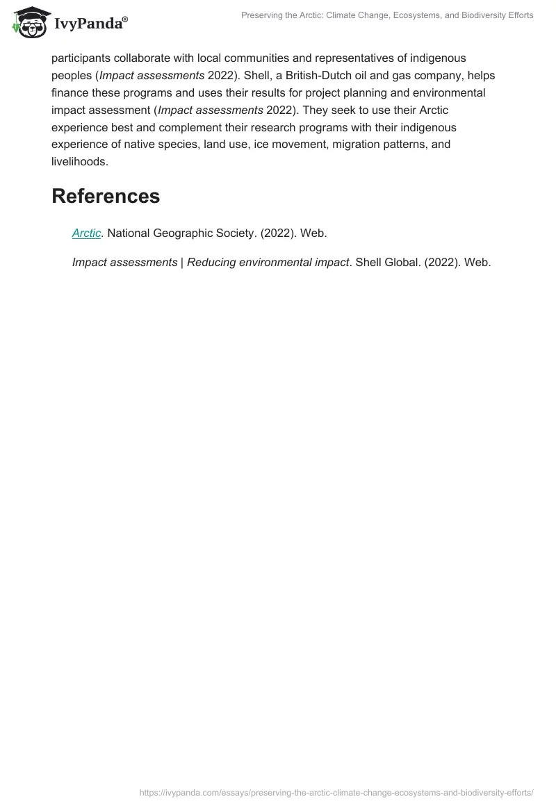 Preserving the Arctic: Climate Change, Ecosystems, and Biodiversity Efforts. Page 2