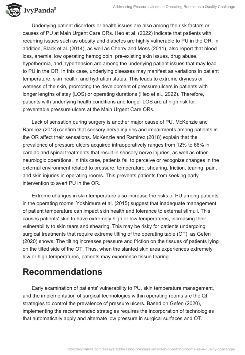 Addressing Pressure Ulcers in Operating Rooms as a Quality Challenge. Page 2