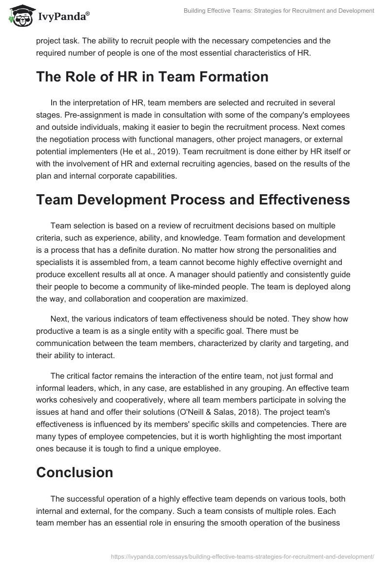 Building Effective Teams: Strategies for Recruitment and Development. Page 2
