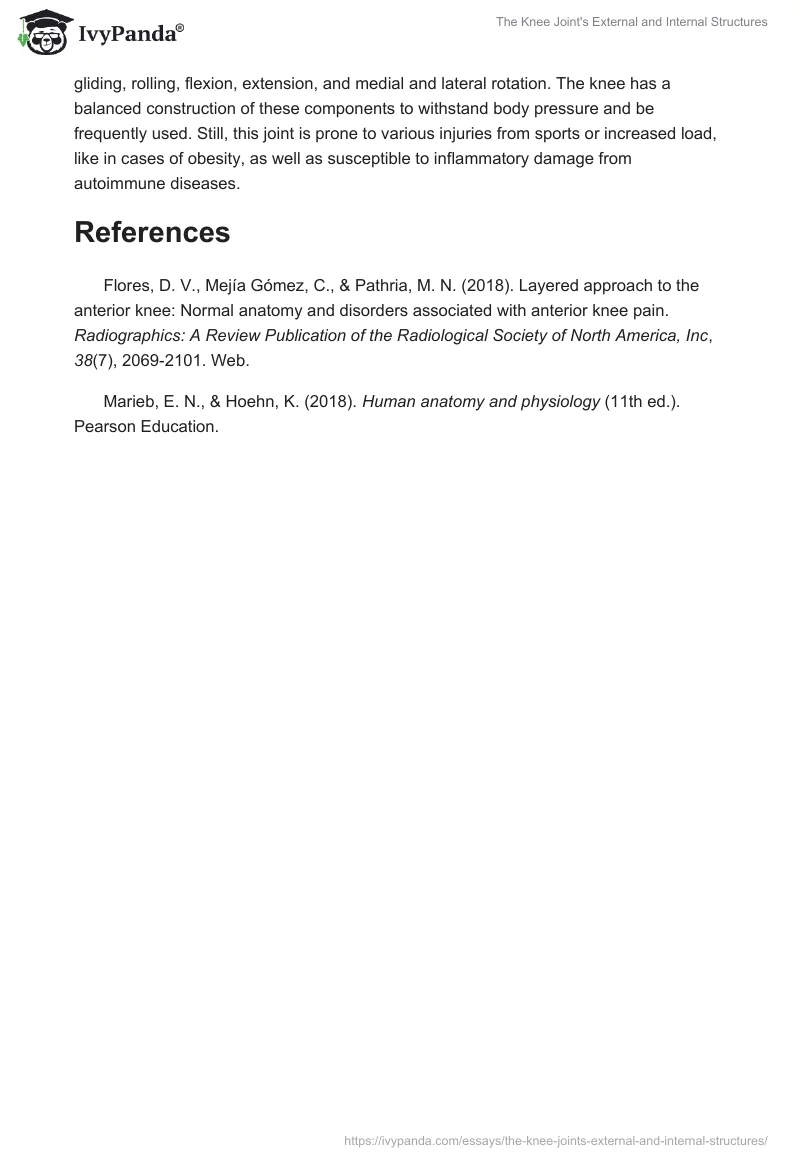 The Knee Joint's External and Internal Structures. Page 2