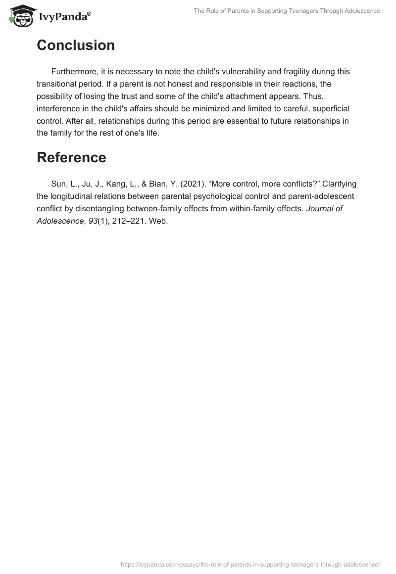The Role of Parents in Supporting Teenagers Through Adolescence. Page 2