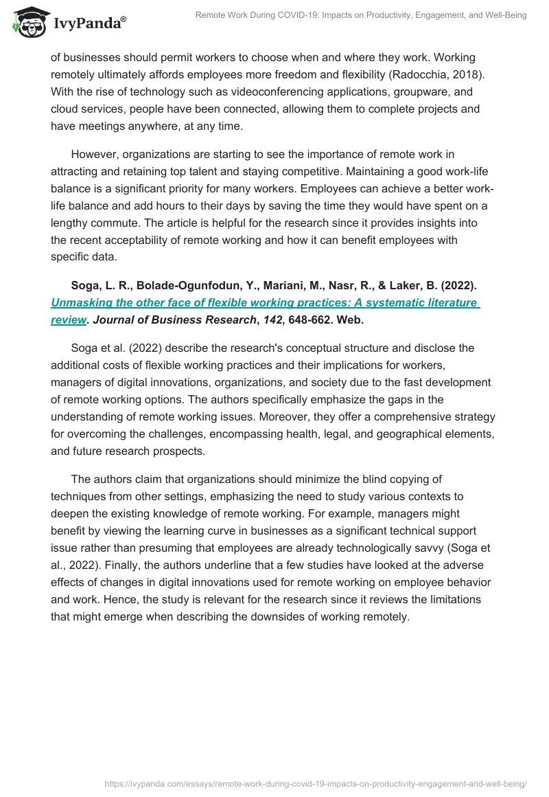 Remote Work During COVID-19: Impacts on Productivity, Engagement, and Well-Being. Page 2