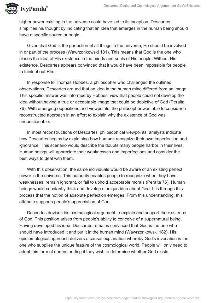 Descartes’ Cogito and Cosmological Argument for God’s Existence. Page 2