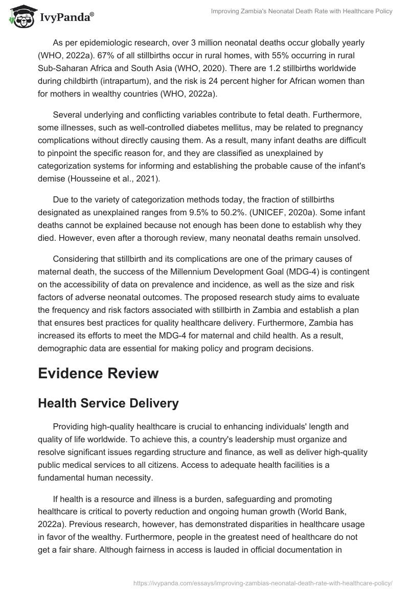 Improving Zambia's Neonatal Death Rate with Healthcare Policy. Page 2