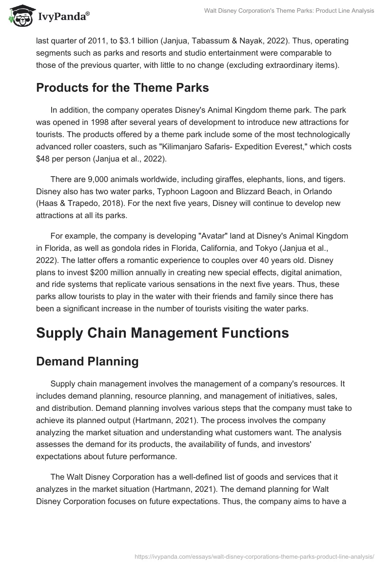 Walt Disney Corporation's Theme Parks: Product Line Analysis. Page 2
