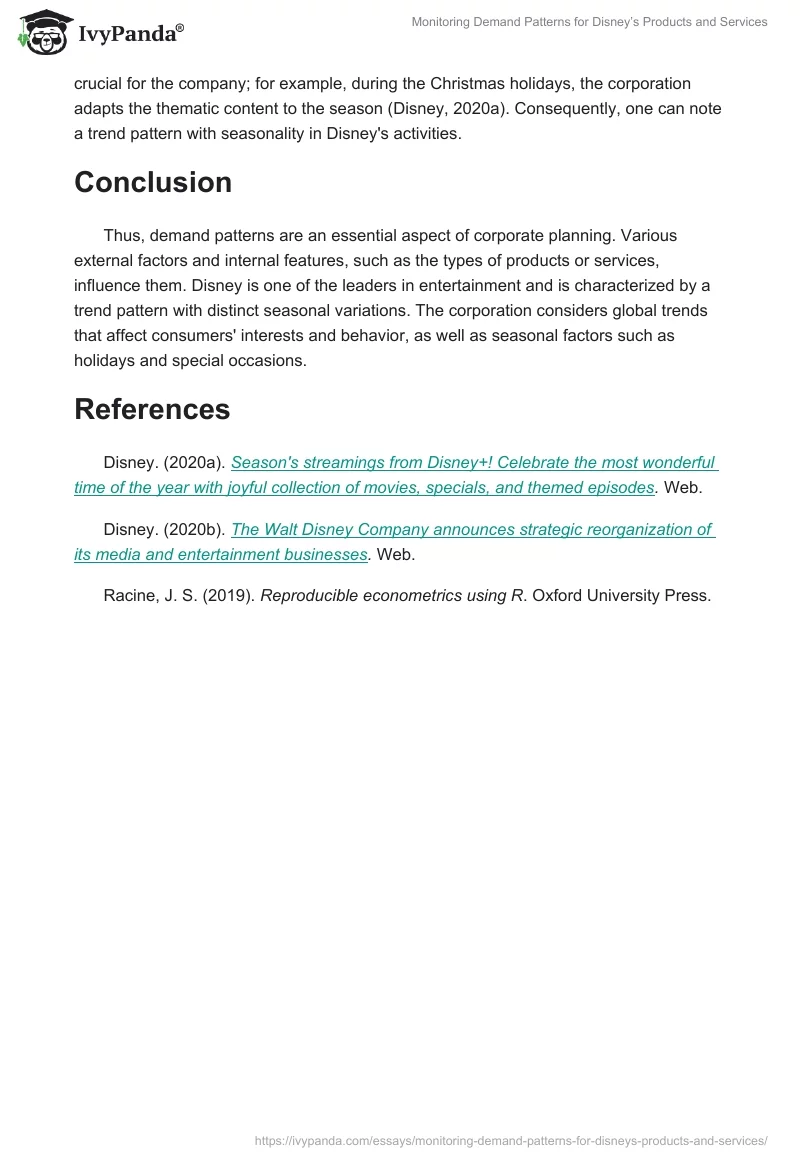 Monitoring Demand Patterns for Disney’s Products and Services. Page 2