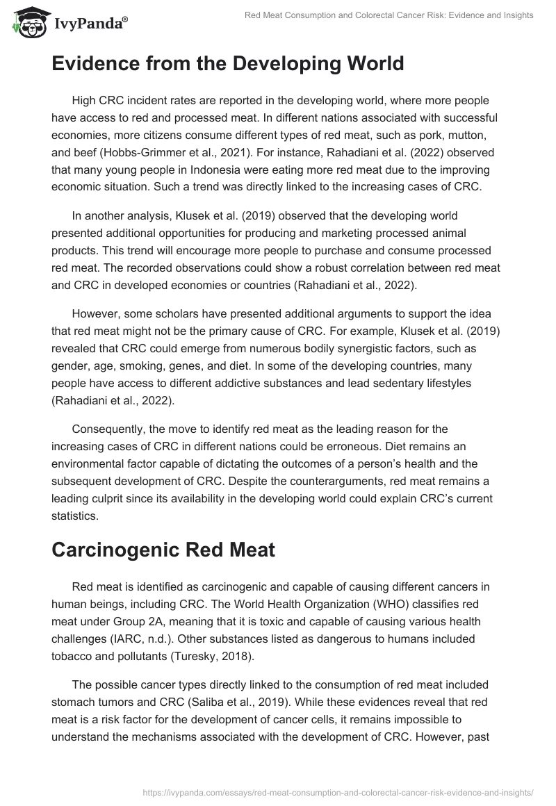 Red Meat Consumption and Colorectal Cancer Risk: Evidence and Insights. Page 2