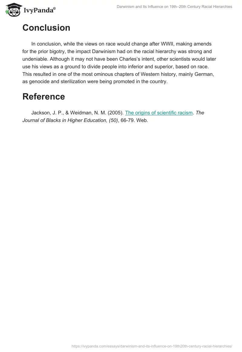 Darwinism and Its Influence on 19th–20th Century Racial Hierarchies. Page 2