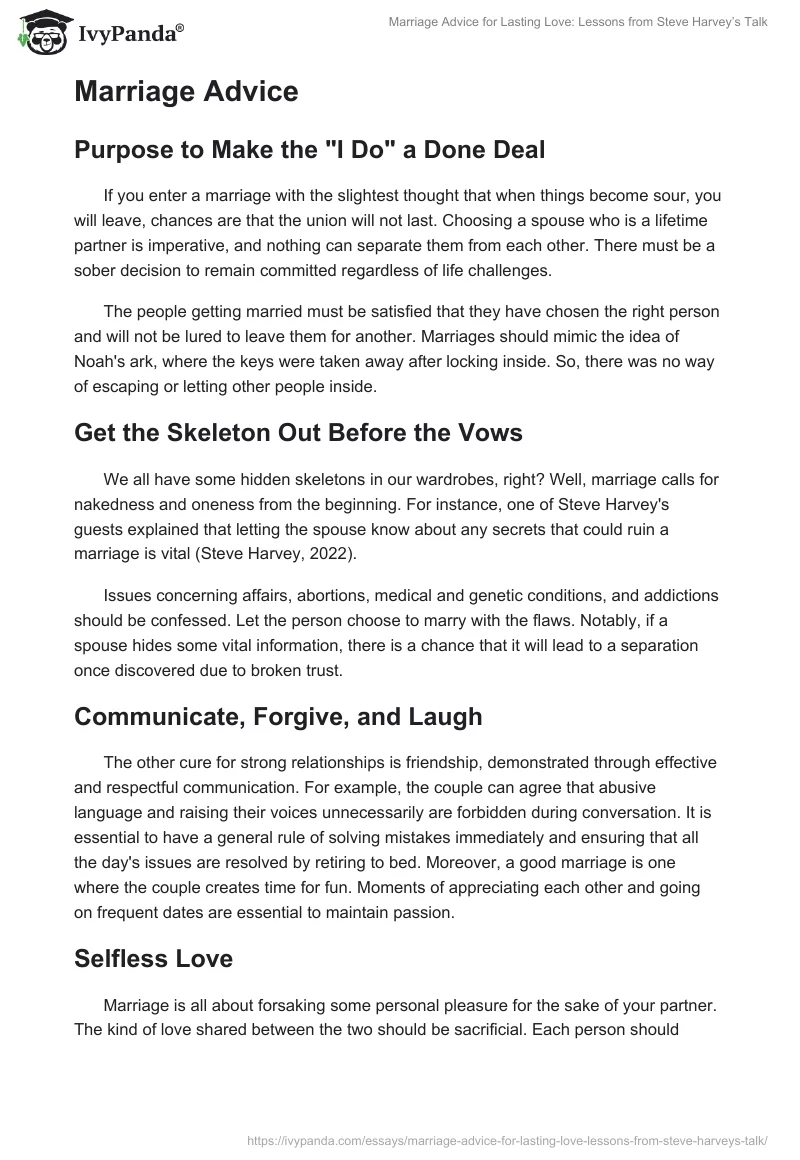 Marriage Advice for Lasting Love: Lessons from Steve Harvey’s Talk. Page 2