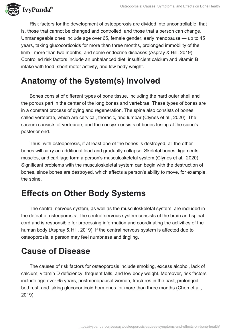 Osteoporosis: Causes, Symptoms, and Effects on Bone Health. Page 2