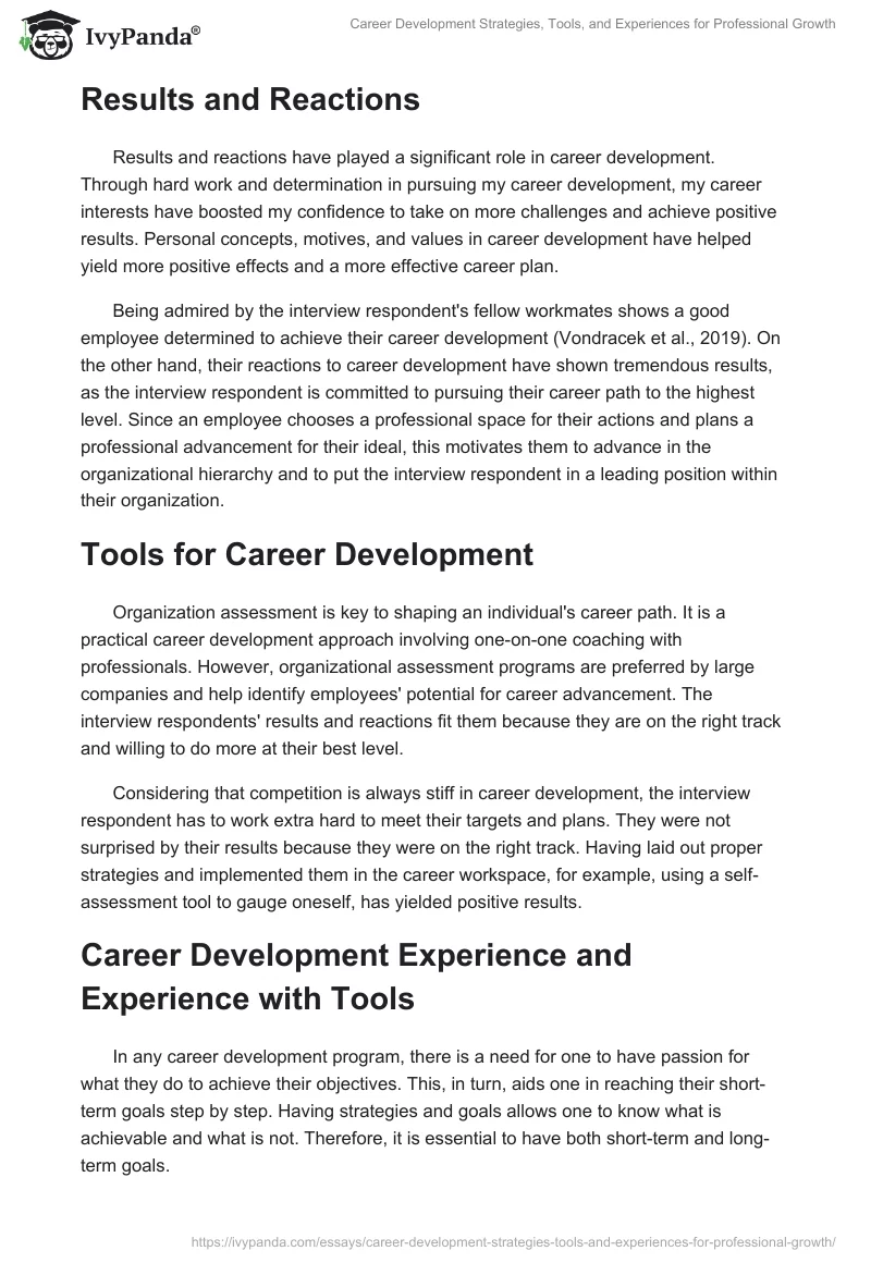 Career Development Strategies, Tools, and Experiences for Professional Growth. Page 2