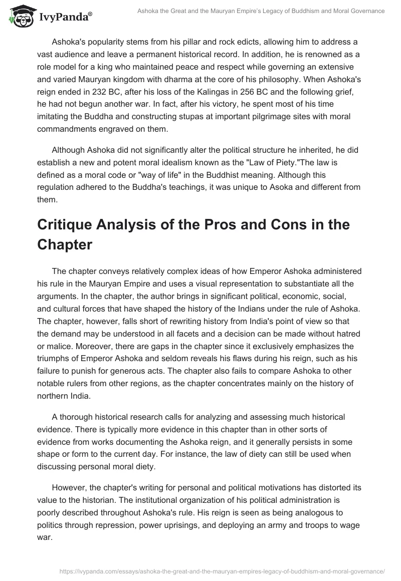 Ashoka the Great and the Mauryan Empire’s Legacy of Buddhism and Moral Governance. Page 2
