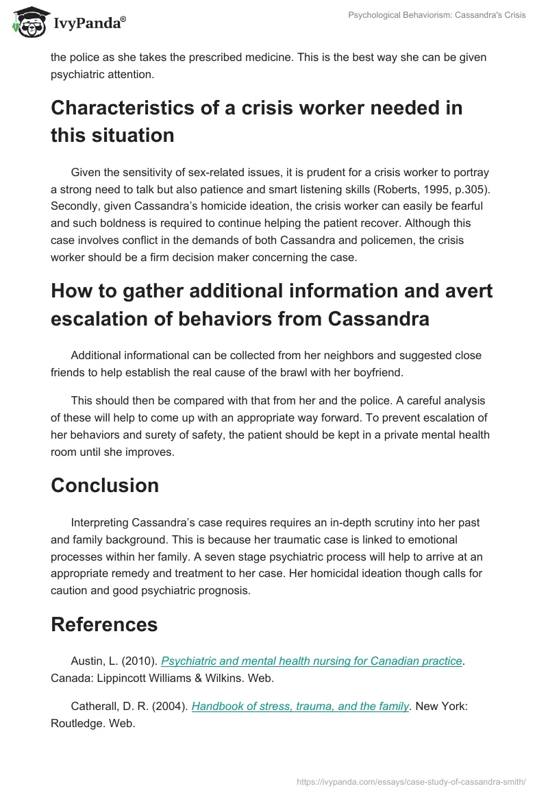 Psychological Behaviorism: Cassandra's Crisis. Page 4