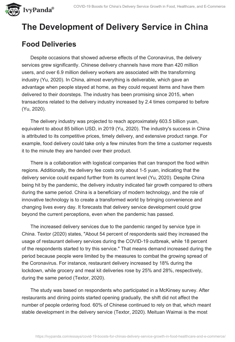 COVID-19 Boosts for China’s Delivery Service Growth in Food, Healthcare, and E-Commerce. Page 2