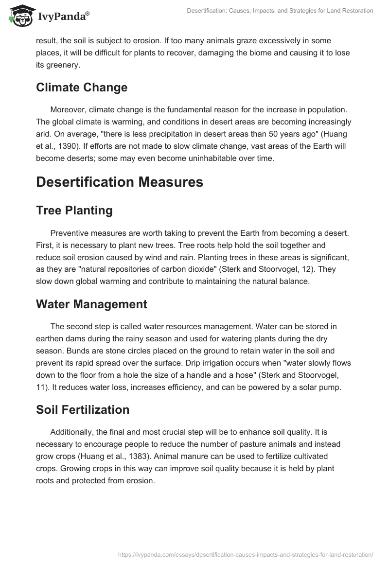 Desertification: Causes, Impacts, and Strategies for Land Restoration. Page 2