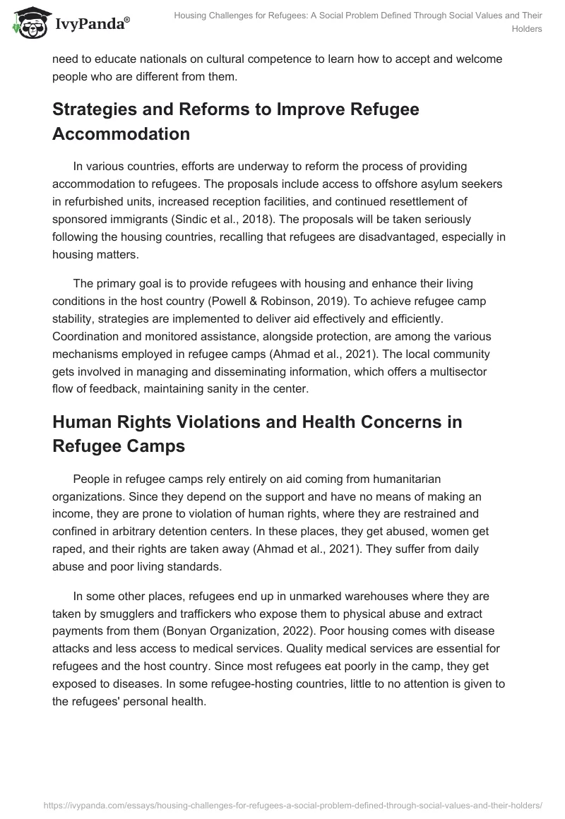 Housing Challenges for Refugees: A Social Problem Defined Through Social Values and Their Holders. Page 2