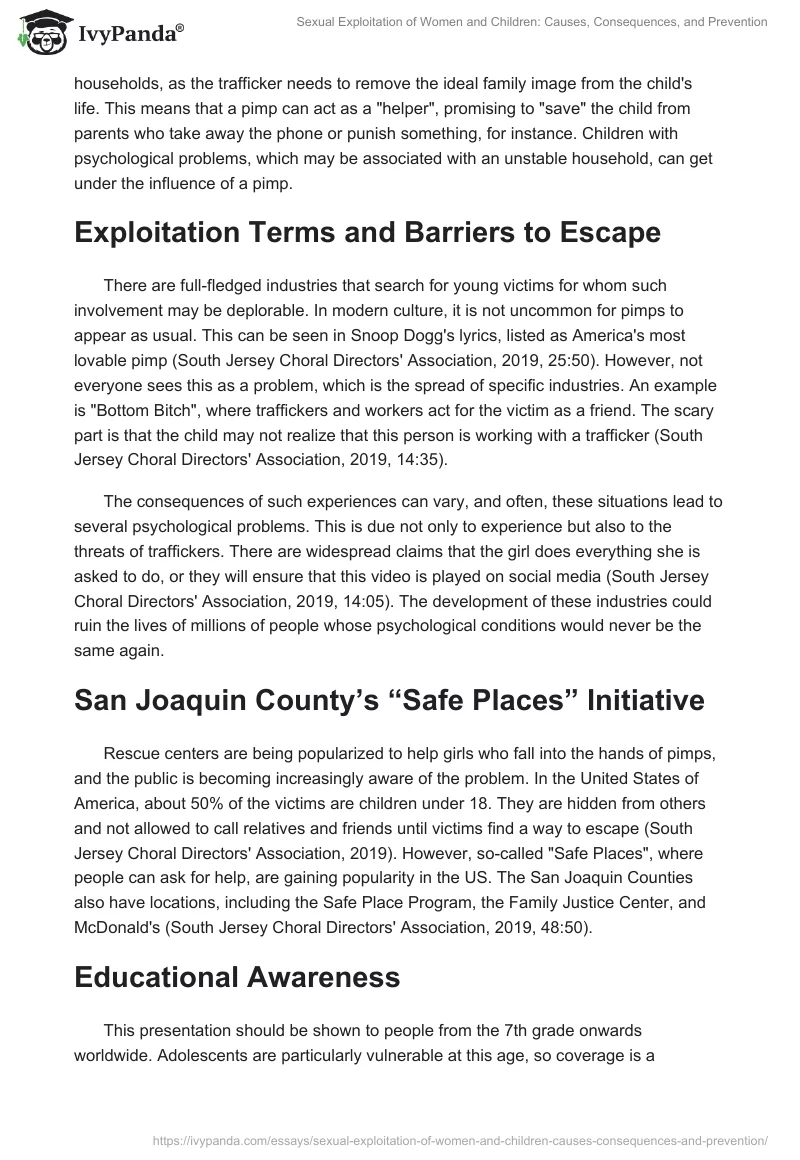 Sexual Exploitation of Women and Children: Causes, Consequences, and Prevention. Page 2
