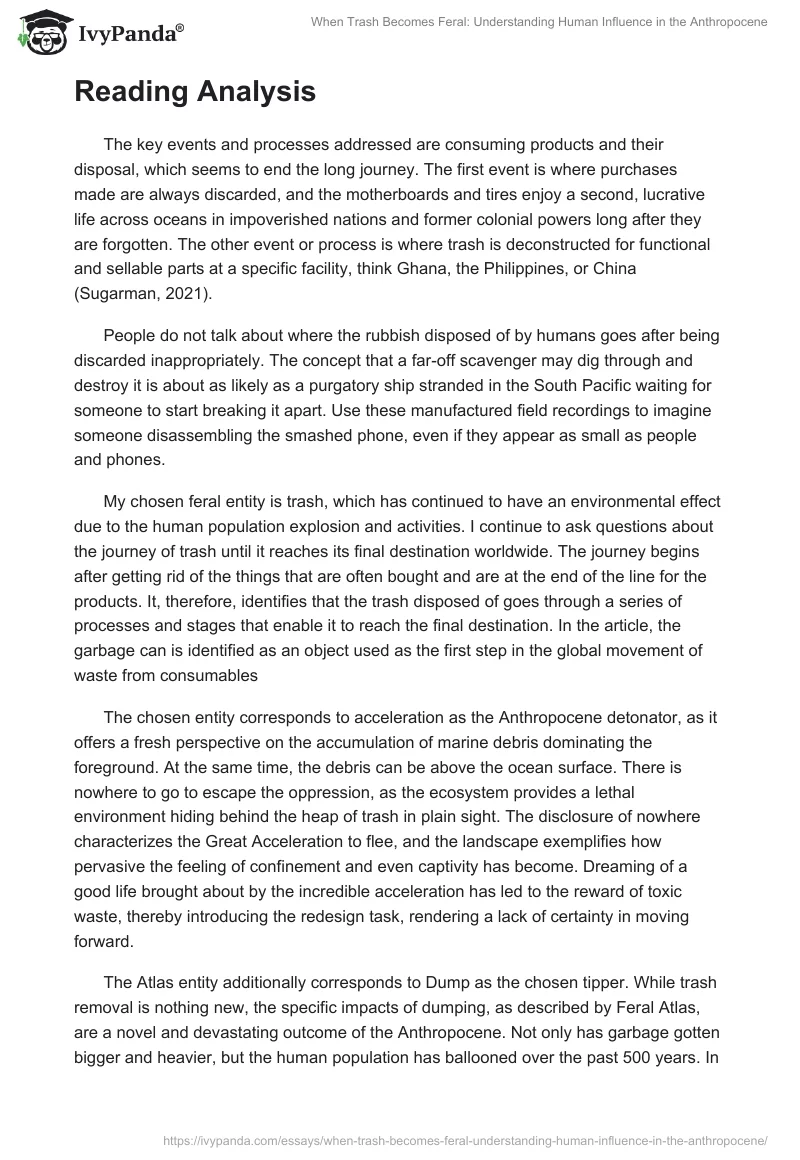 When Trash Becomes Feral: Understanding Human Influence in the Anthropocene. Page 2