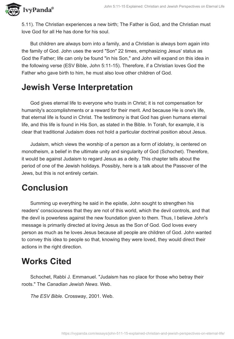 John 5:11-15 Explained: Christian and Jewish Perspectives on Eternal Life. Page 2