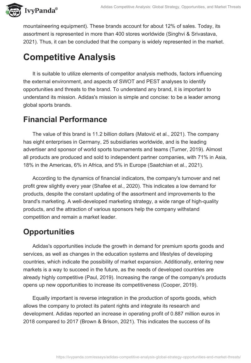 Adidas Competitive Analysis: Global Strategy, Opportunities, and Market Threats. Page 2