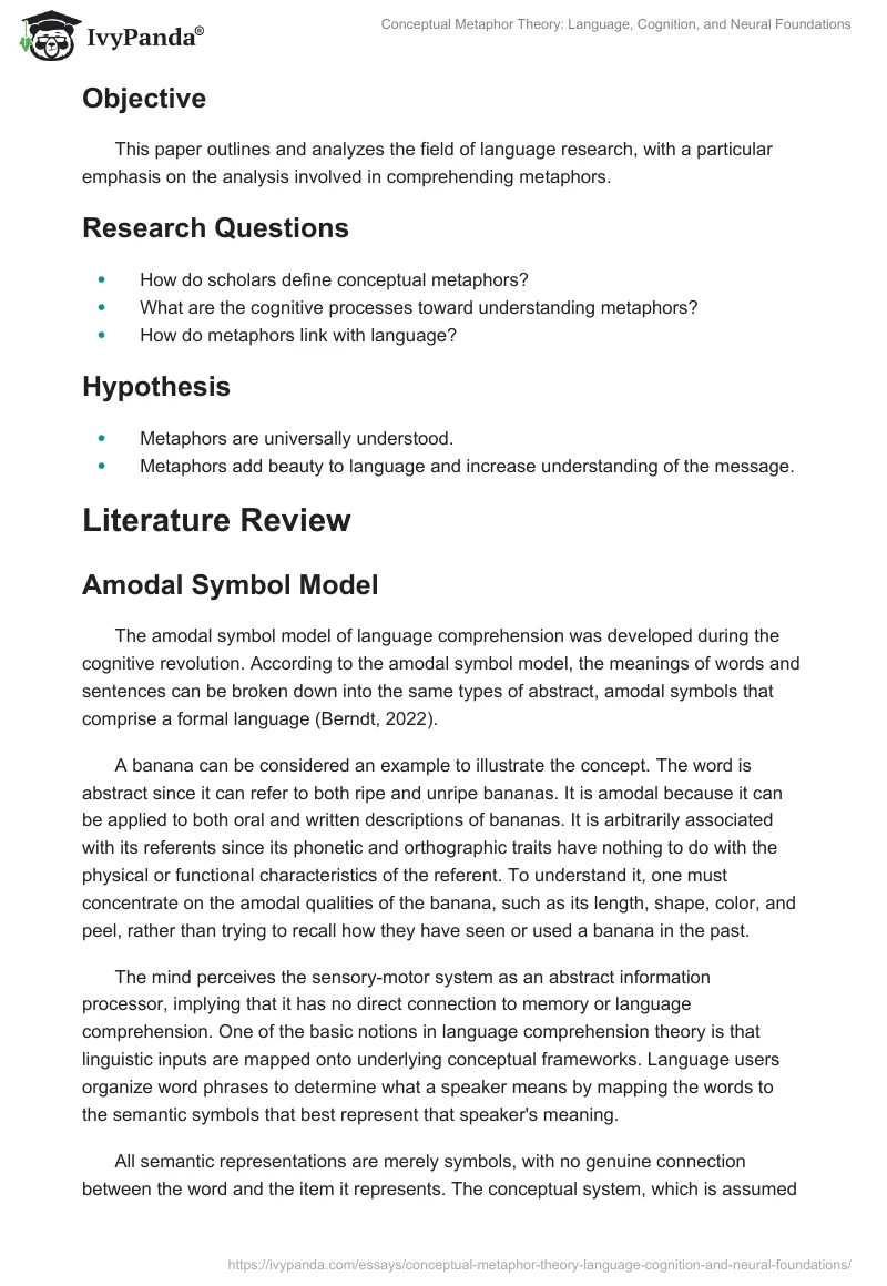 Conceptual Metaphor Theory: Language, Cognition, and Neural Foundations. Page 2
