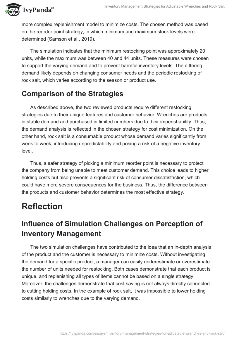Inventory Management Strategies for Adjustable Wrenches and Rock Salt. Page 2