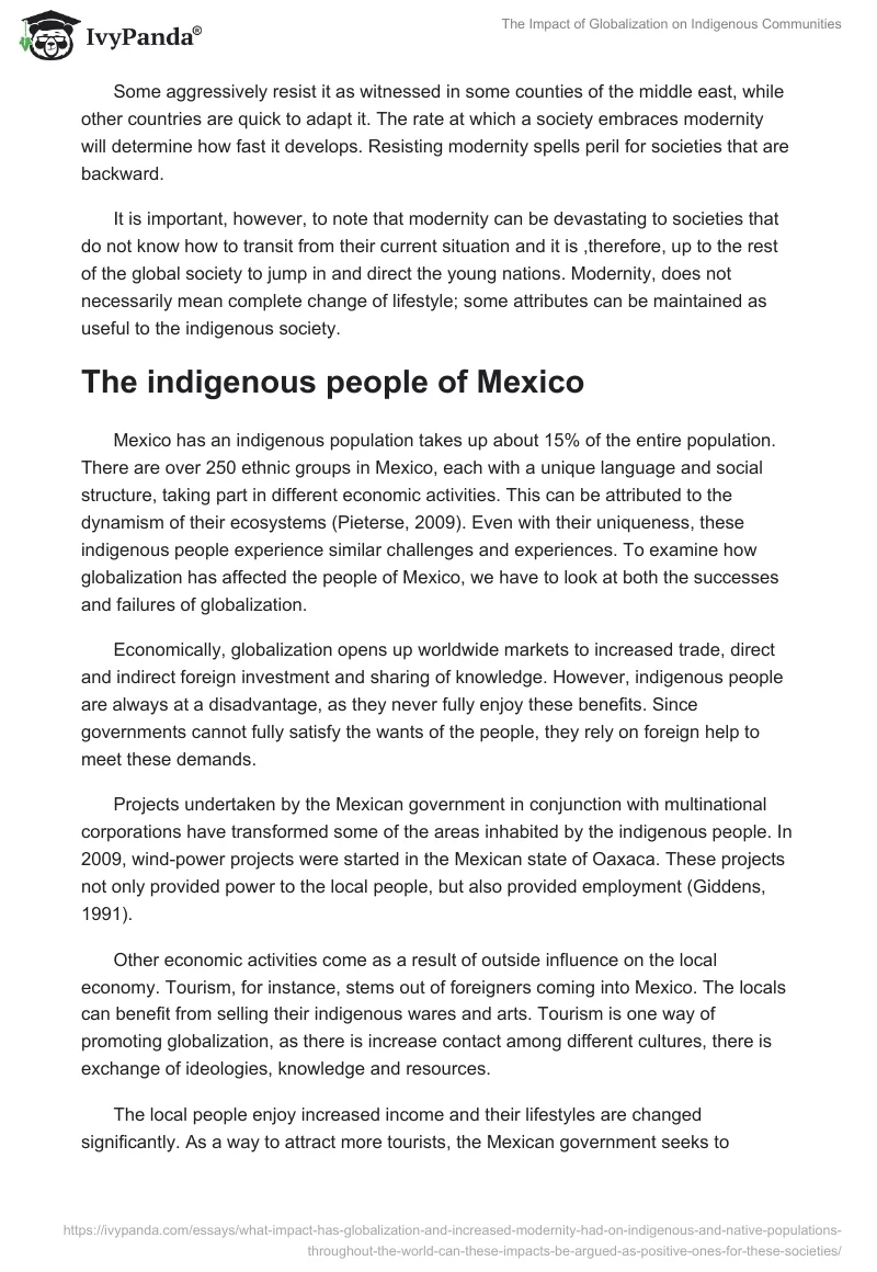 The Impact of Globalization on Indigenous Communities. Page 2