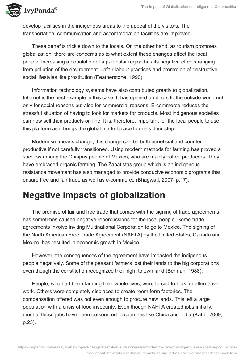 The Impact of Globalization on Indigenous Communities. Page 3