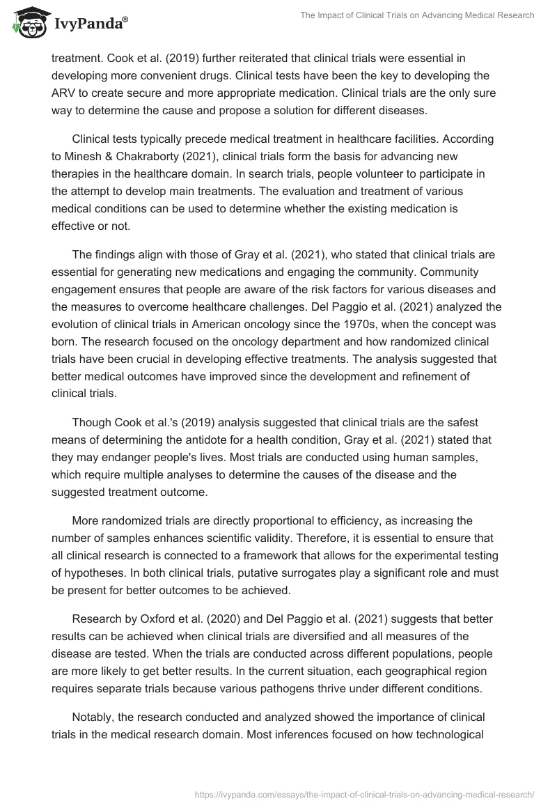 The Impact of Clinical Trials on Advancing Medical Research. Page 2