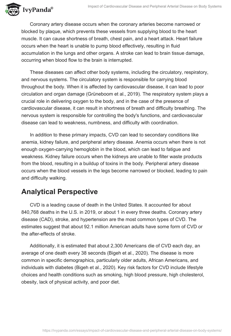Impact of Cardiovascular Disease and Peripheral Arterial Disease on Body Systems. Page 2