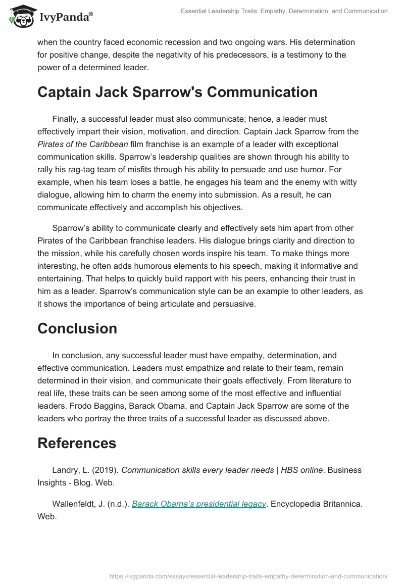 Essential Leadership Traits: Empathy, Determination, and Communication. Page 2