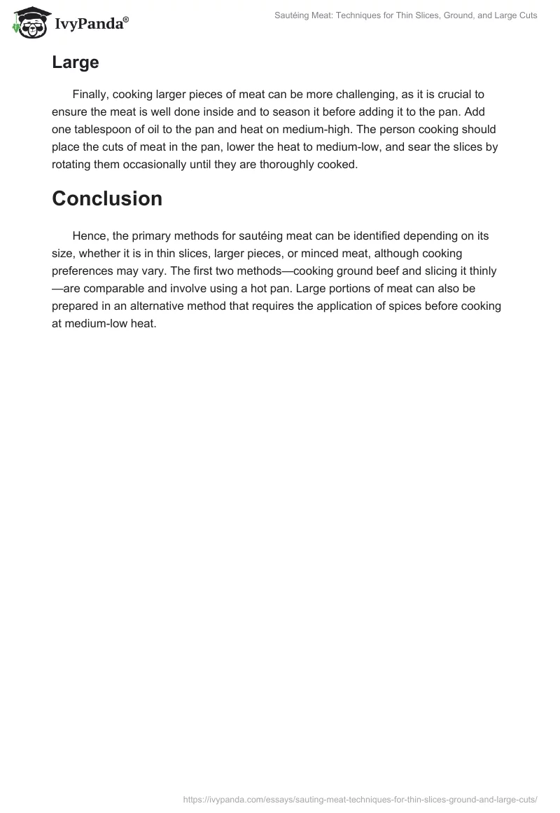 Sautéing Meat: Techniques for Thin Slices, Ground, and Large Cuts. Page 2