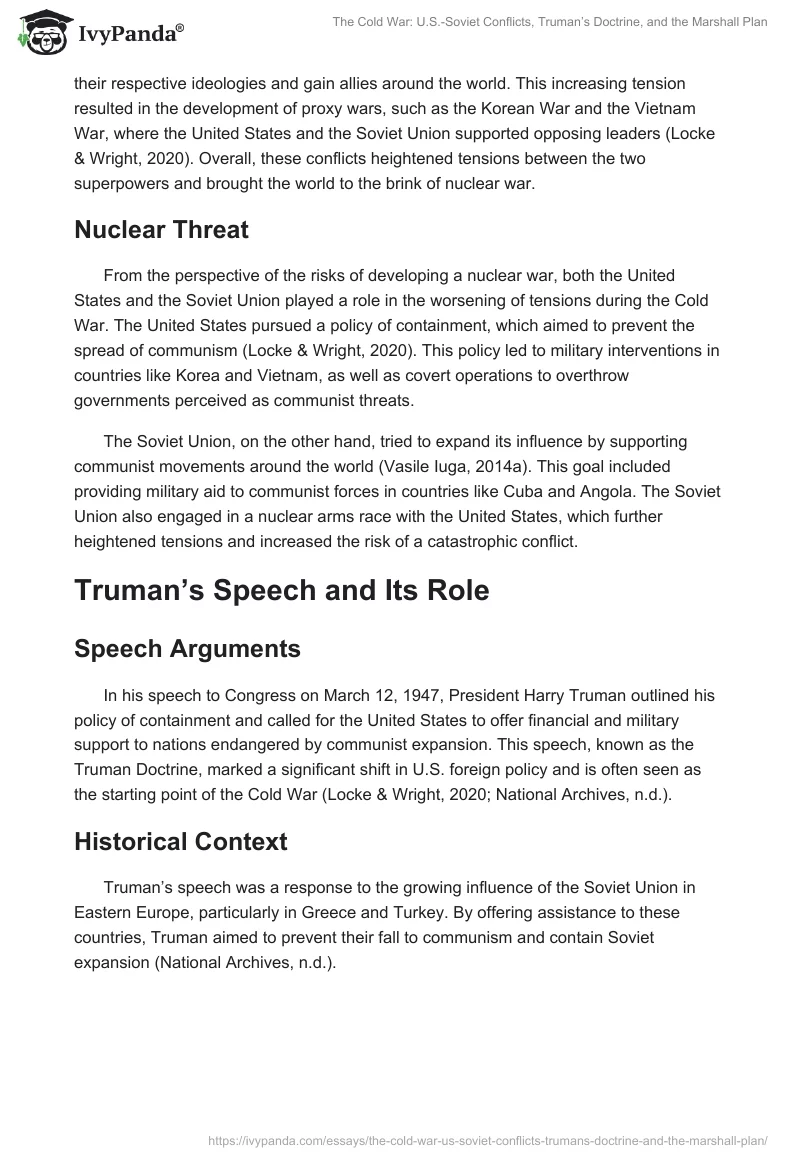 The Cold War: U.S.-Soviet Conflicts, Truman’s Doctrine, and the Marshall Plan. Page 2