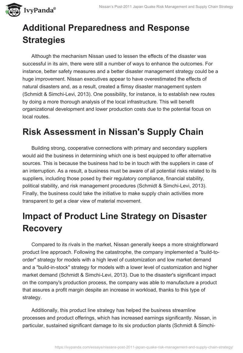 Nissan’s Post-2011 Japan Quake Risk Management and Supply Chain Strategy. Page 2