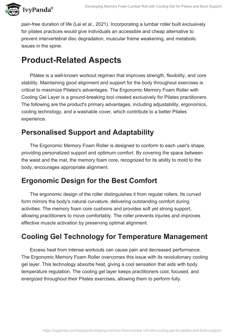 Developing Memory Foam Lumbar Roll with Cooling Gel for Pilates and Back Support. Page 2