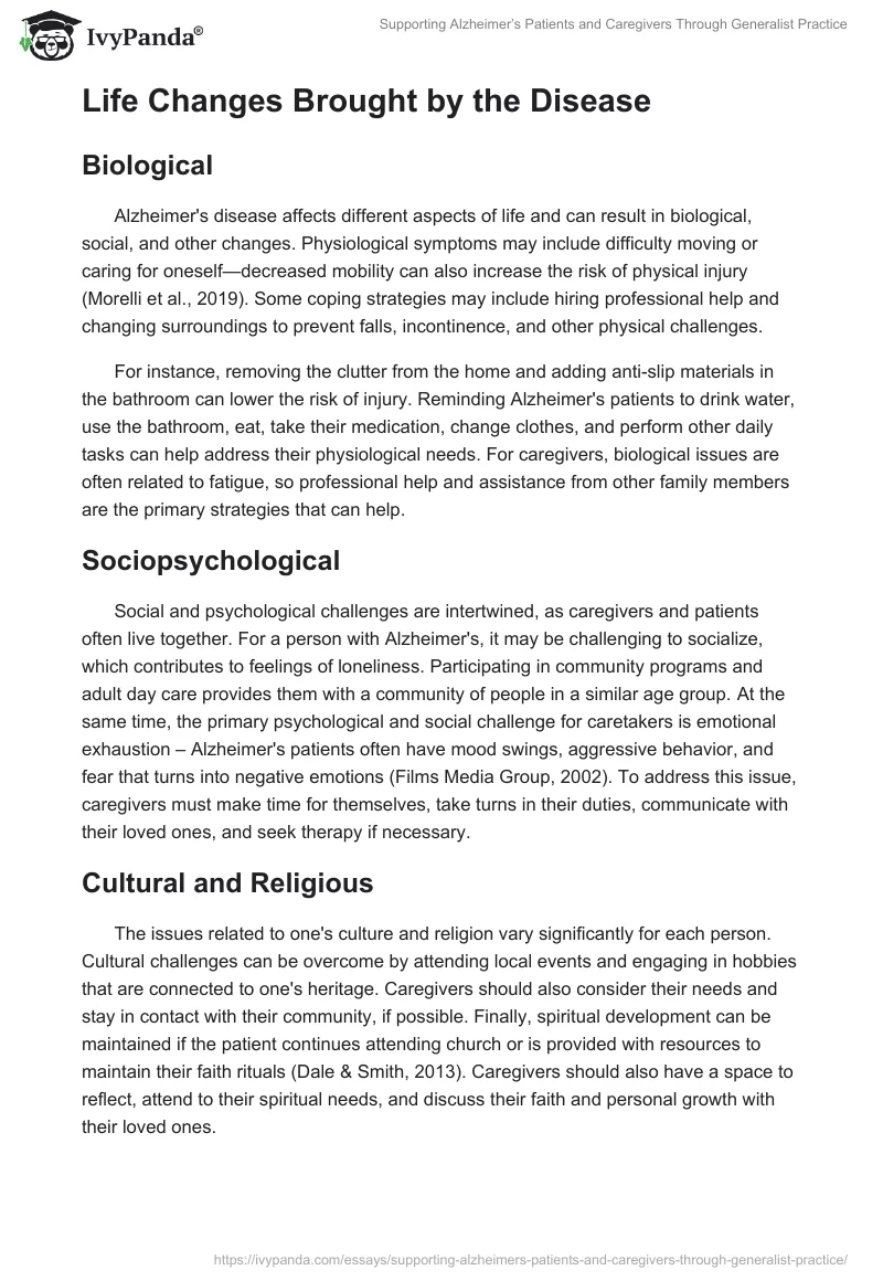 Supporting Alzheimer’s Patients and Caregivers Through Generalist Practice. Page 2