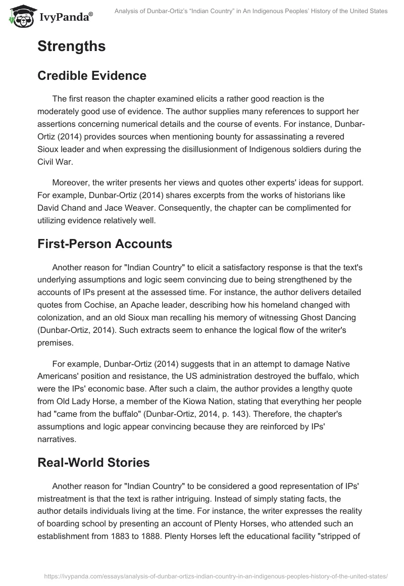 Analysis of Dunbar-Ortiz’s “Indian Country” in An Indigenous Peoples’ History of the United States. Page 2