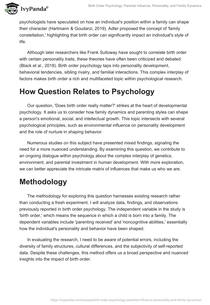 Birth Order Psychology: Parental Influence, Personality, and Family Dynamics. Page 2