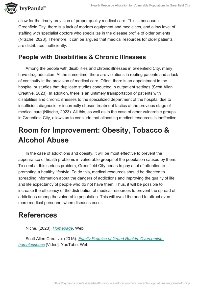 Health Resource Allocation for Vulnerable Populations in Greenfield City. Page 2