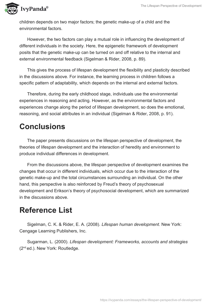 The Lifespan Development Perspective. Page 4